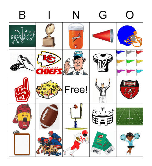 Super Bowl Bingo Card