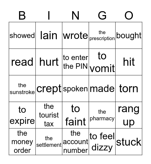 woordbingo voor periode 2 jaar 1 2014 2015 Bingo Card