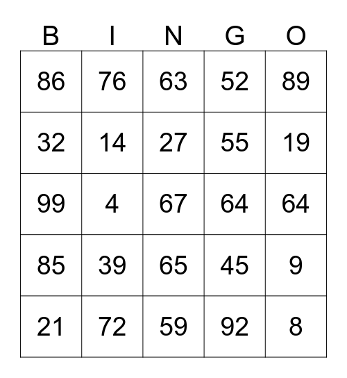 Addition and Subtraction Equation Bingo Card