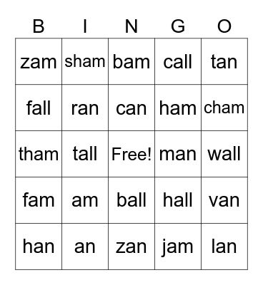 Sub Step 1.5 Bingo Card