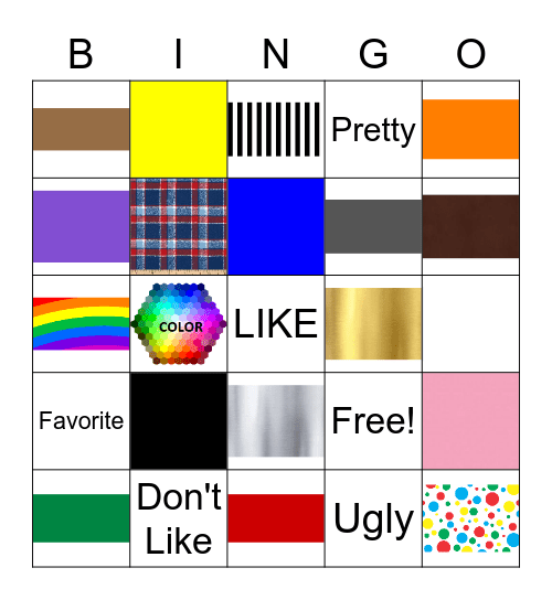 Colors Bingo Card