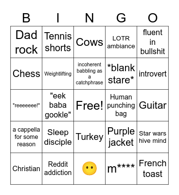 Cadence Bingo Card