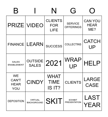 ESQUIRE BINGO Card