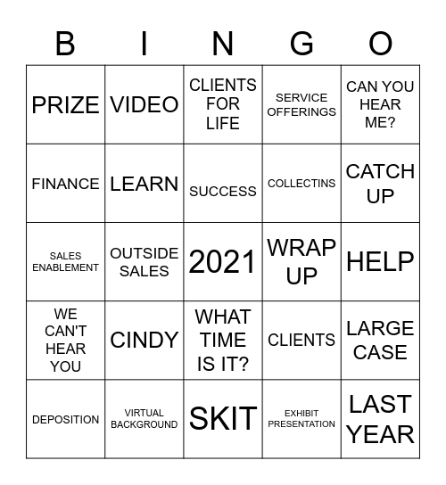 ESQUIRE BINGO Card