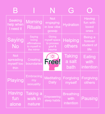 LOVING MYSELF BE LIKE... Bingo Card