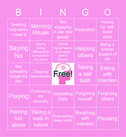 LOVING MYSELF BE LIKE... Bingo Card