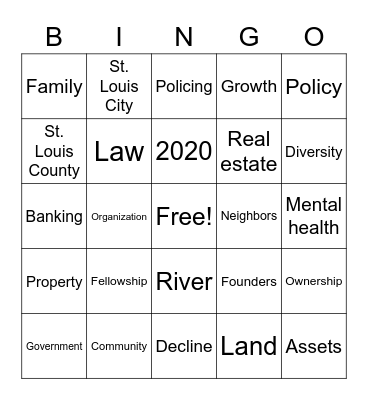 NLF FEBRUARY BINGO Card