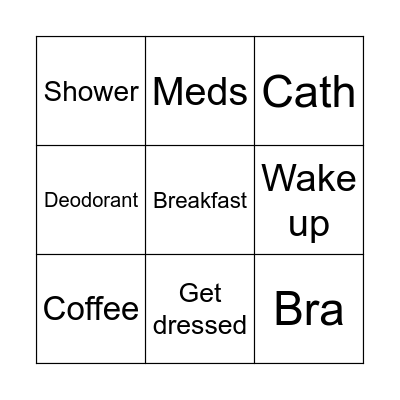 Sunday  morning Bingo Card