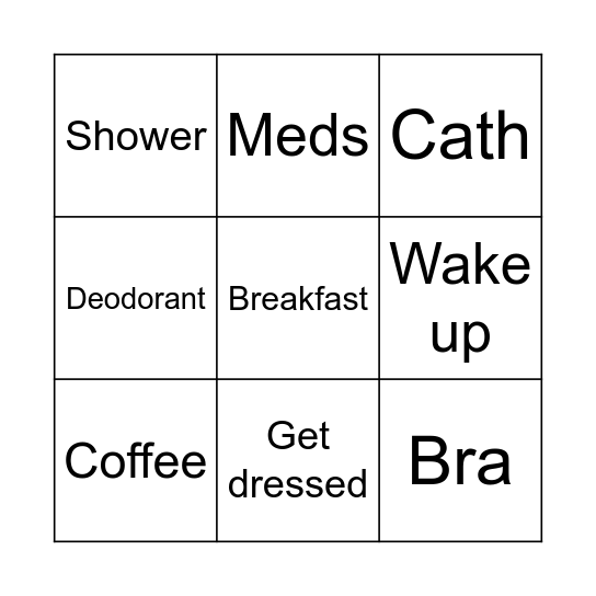 Sunday  morning Bingo Card