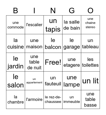 Ch. 8, voc. 2 Bingo Card