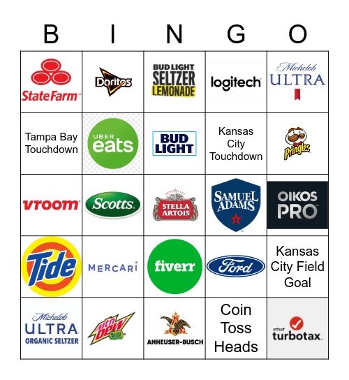 Super Bowl LV Bingo Card