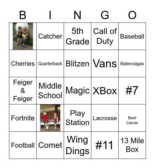 Birthday Twins Bingo! Ian & Ryland Bingo Card