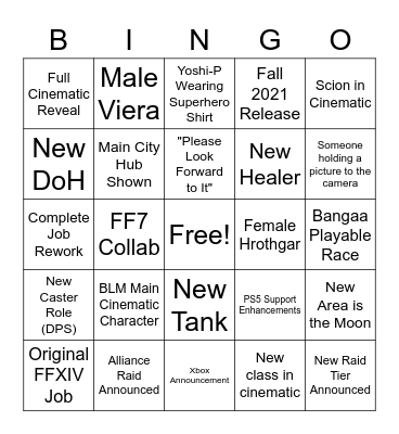 Announcement Showcase (Cesar Ver.) Bingo Card