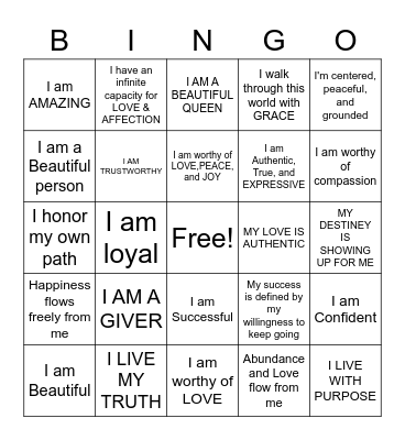 The Butter-FLY Experience Bingo Card
