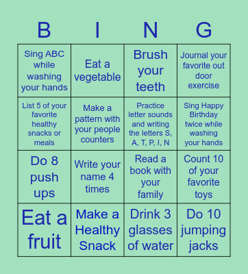 Preschool Bingo!! Bingo Card