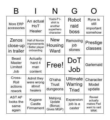LL Bingo Card