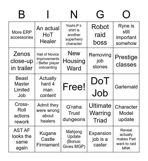 LL Bingo Card