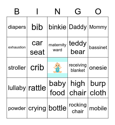Jeanette's Baby Shower Bingo Card