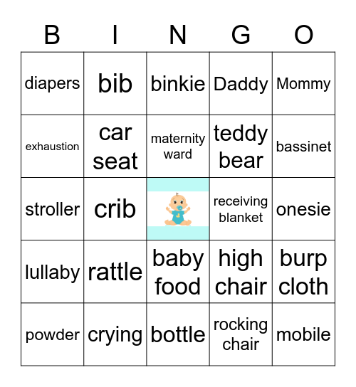 Jeanette's Baby Shower Bingo Card