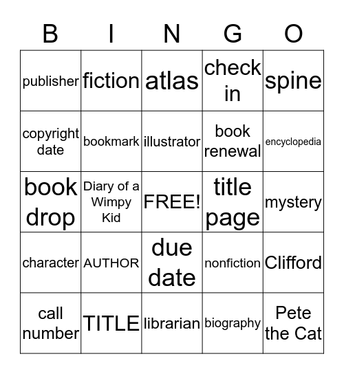 LIBRARY Bingo Card