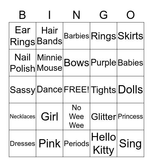 BABY GIRL  Bingo Card