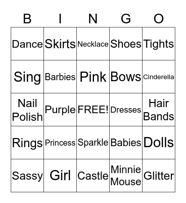 BABY GIRL  Bingo Card