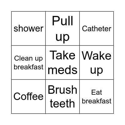 Morning Routine Bingo Card