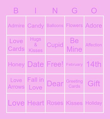Valentine's Bingo Card
