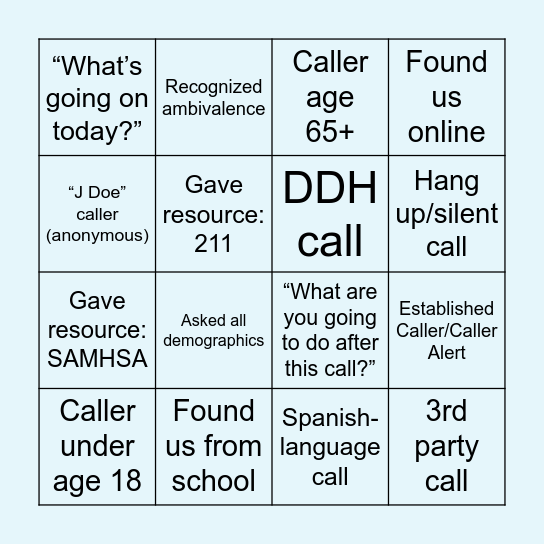 Listen In Bingo! (2/5/21) Bingo Card