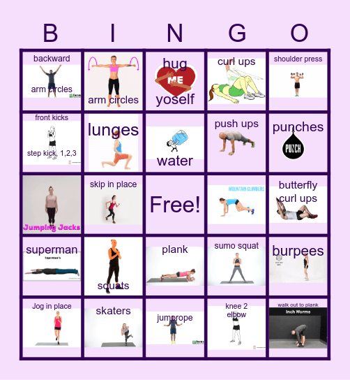 panthers fitness BINGO Card