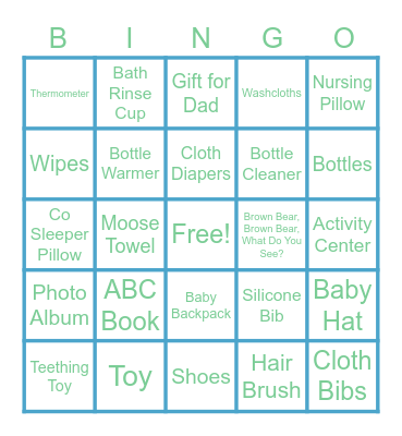 Baby Overdevest Bingo Card