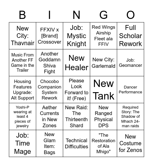 Announcement Event Bingo! Bingo Card