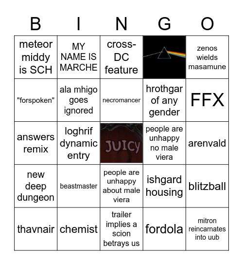 FFXIV Bingo Card