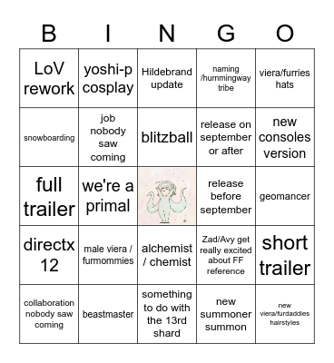 FFXIV announce by 100 Bingo Card
