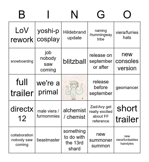 FFXIV announce by 100 Bingo Card