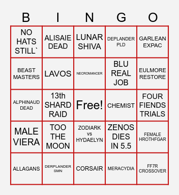 REVEAL BINGO CARD Bingo Card