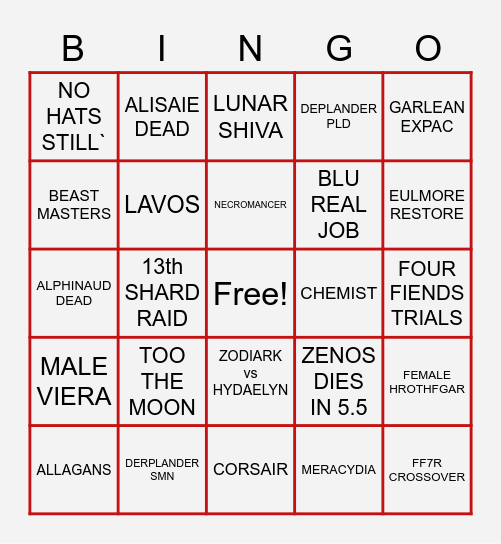 REVEAL BINGO CARD Bingo Card