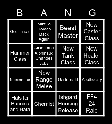 FFXIV BINGO Card