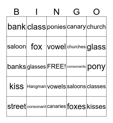 5TH GRADE Bingo Card
