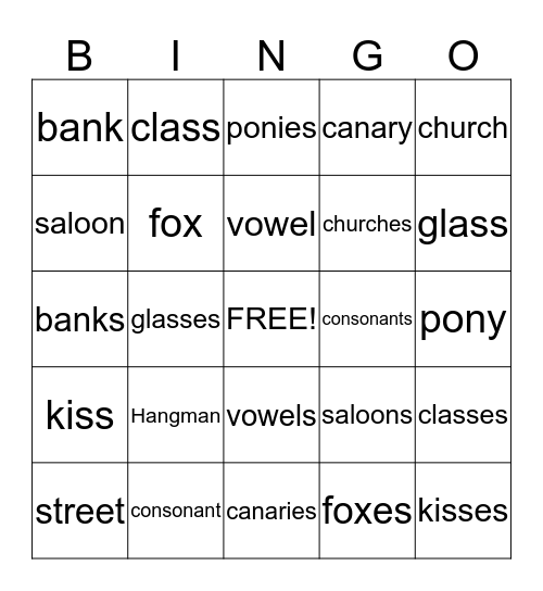 5TH GRADE Bingo Card