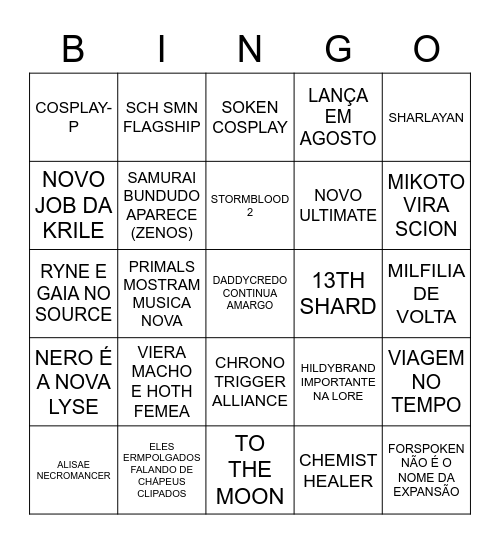 APOSTAS SHOWCASE Bingo Card