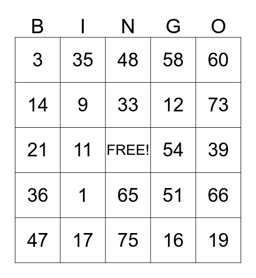 PGBI RED SEA WARRIORS BINGO NIGHT  Bingo Card