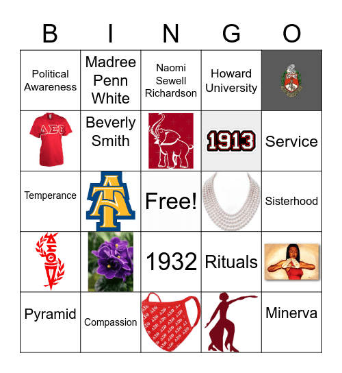 Alpha Mu Bingo Game Bingo Card
