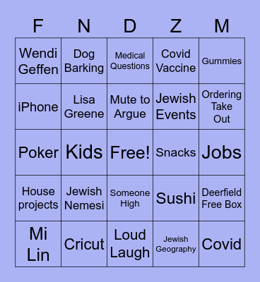 FND Bingo Card