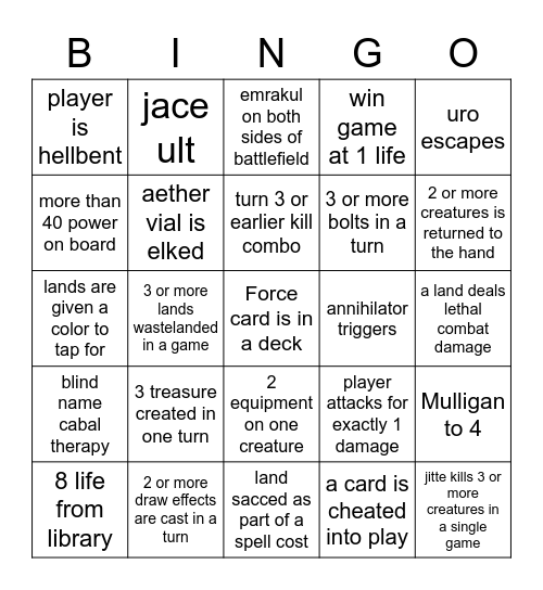 Invitational Q1 BINGO card Bingo Card