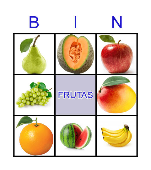 Bingo de frutas Bingo Card