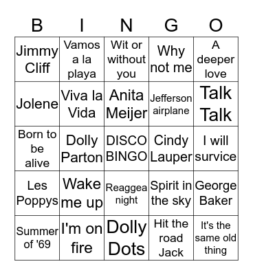 DISCO BINGO Card