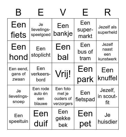 Beverbuitenbingo Card