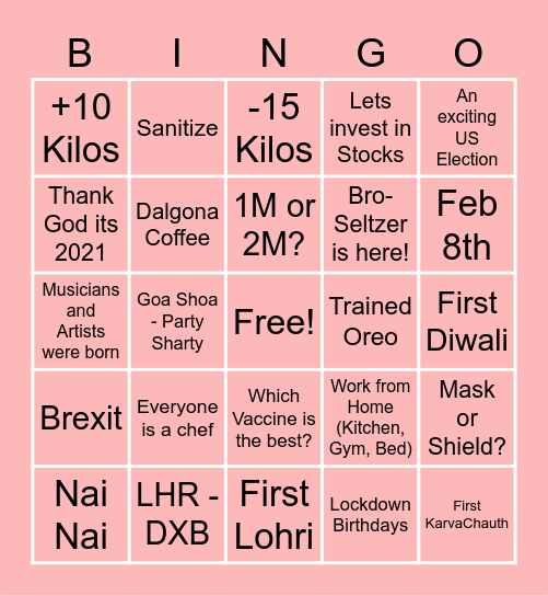Celebrating TuXenna Anniversary! Bingo Card