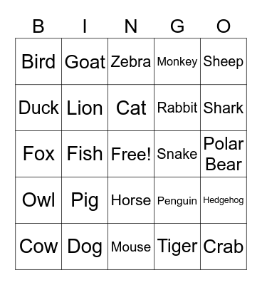 Test Bingo Card